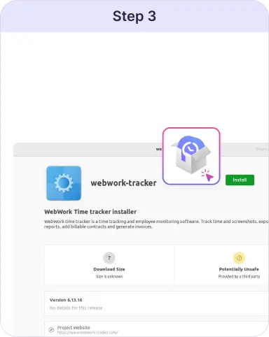 Abschließen der Installation des Linux-Zeit-Trackers Folgen Sie den Anweisungen auf dem Bildschirm, um den Linux-Zeit-Tracker zu installieren
