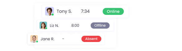 WebWork Echtzeit-Statusverfolgung: Online, Inaktiv, Offline