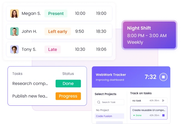 Automatically track employee work hours for accurate time records with workforce management software