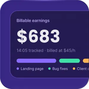 Projects tasks and billable rates for tracking hours and calculating earnings