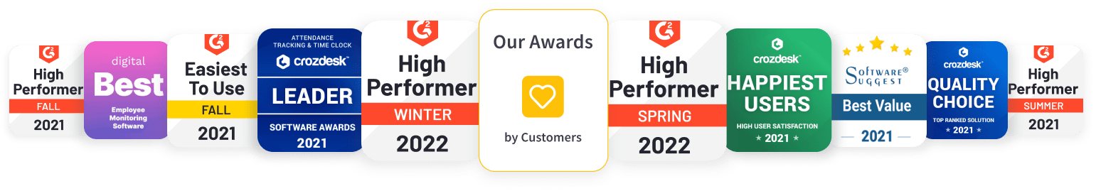 WebWork Tracker Awards WebWork time tracking software awards: Recognized for excellence and user satisfaction