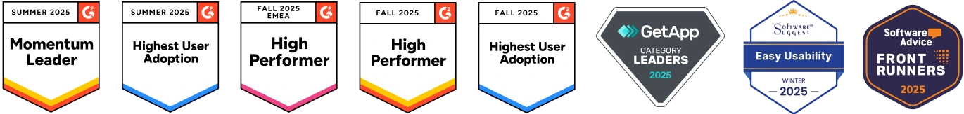 Recognized as leading time tracking software on G2, Capterra, GetApp, SoftwareSuggest, and Software Advice Top-rated time tracking software with awards from G2, Capterra, GetApp, SoftwareSuggest, and Software Advice
