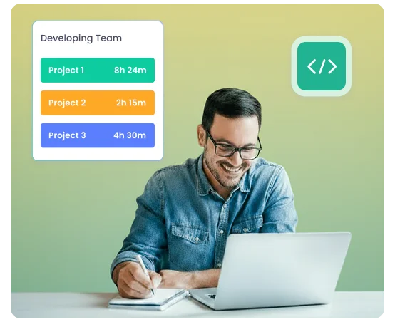 Web and software development teams tracking coding debugging and project work
